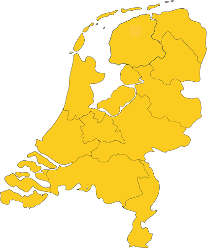 Kaart van Nederland: de servicedienst rijdt door het hele land